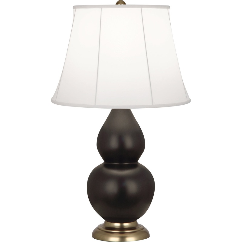 Small Double Gourd One Light Accent Lamp in Matte Coffee Glazed w/Antique Brass