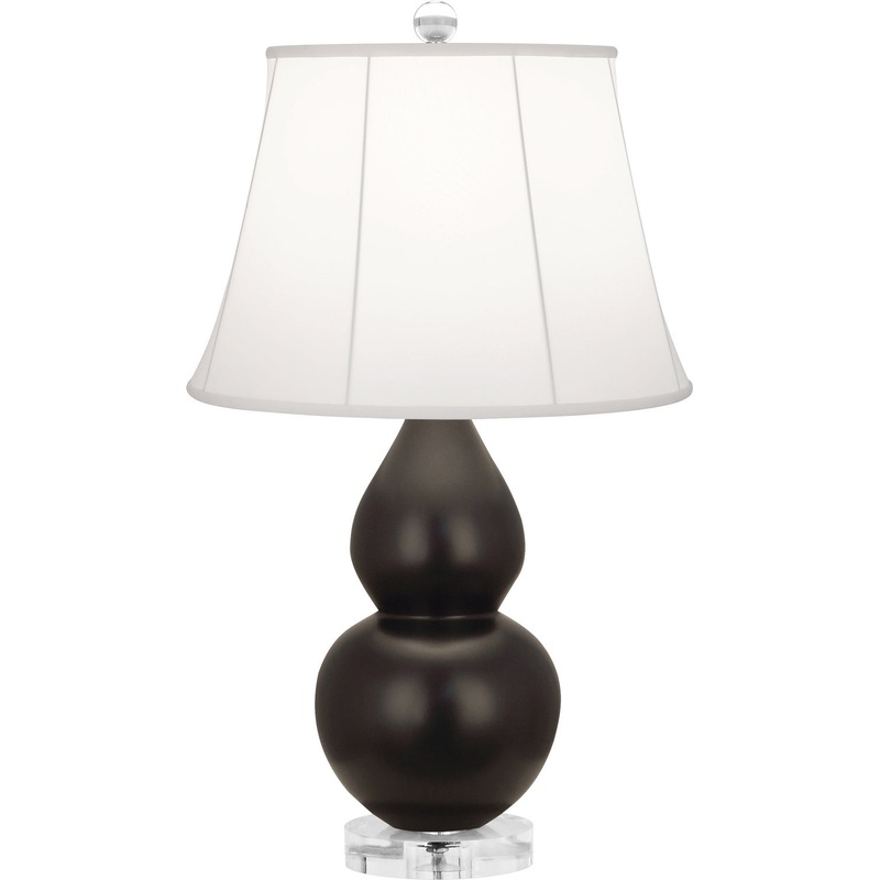 Small Double Gourd One Light Accent Lamp in Matte Coffee Glazed w/Lucite Base