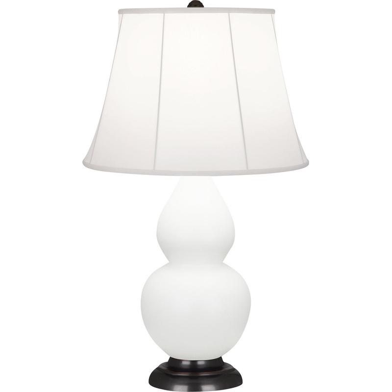 Small Double Gourd One Light Accent Lamp in Matte Lily Glazed w/Deep Patina Bronze