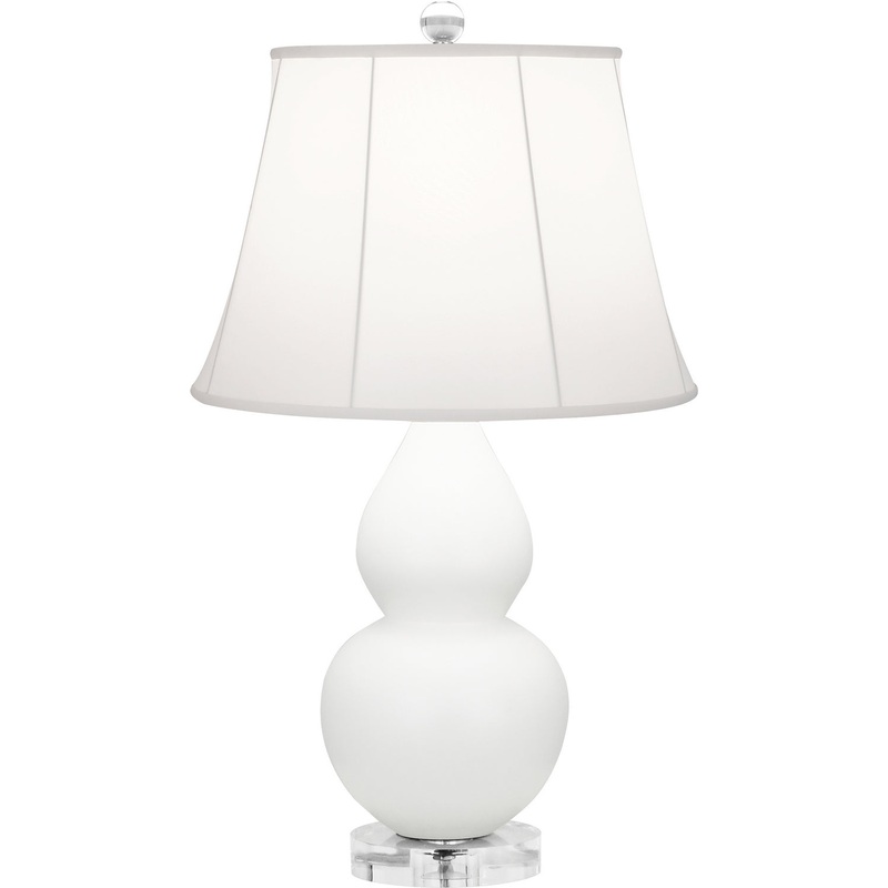 Small Double Gourd One Light Accent Lamp in Matte Lily Glazed w/Lucite Base