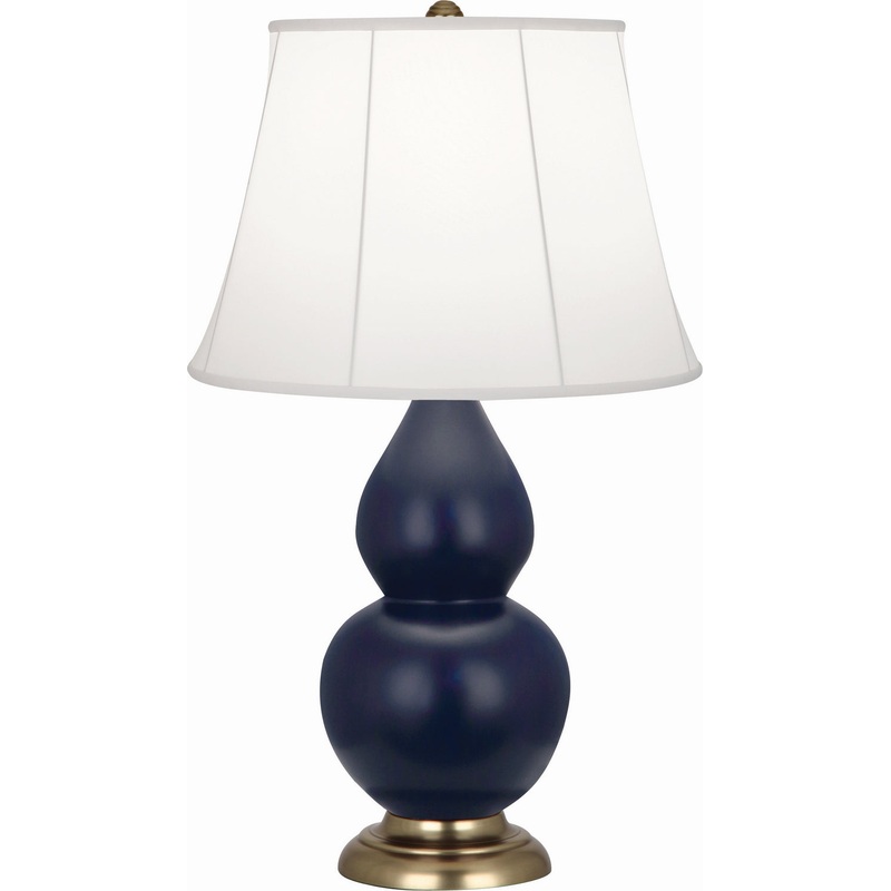 Small Double Gourd One Light Accent Lamp in Matte Midnight Blue Glazed w/Antique Brass