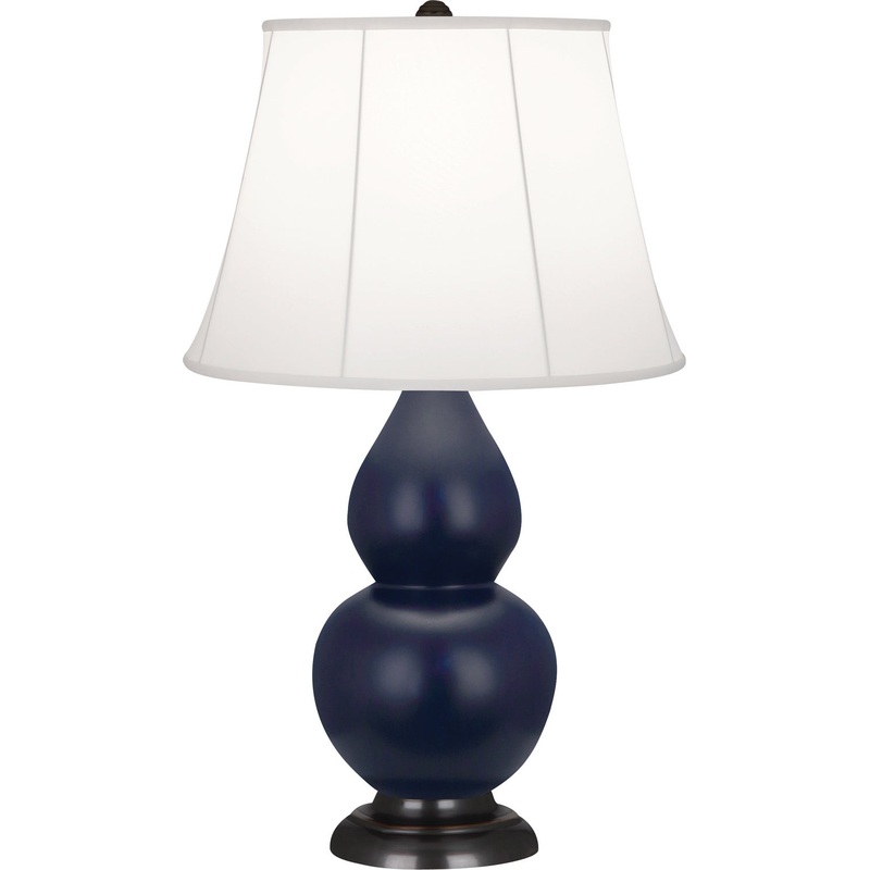 Small Double Gourd One Light Accent Lamp in Matte Midnight Blue Glazed w/Bronze