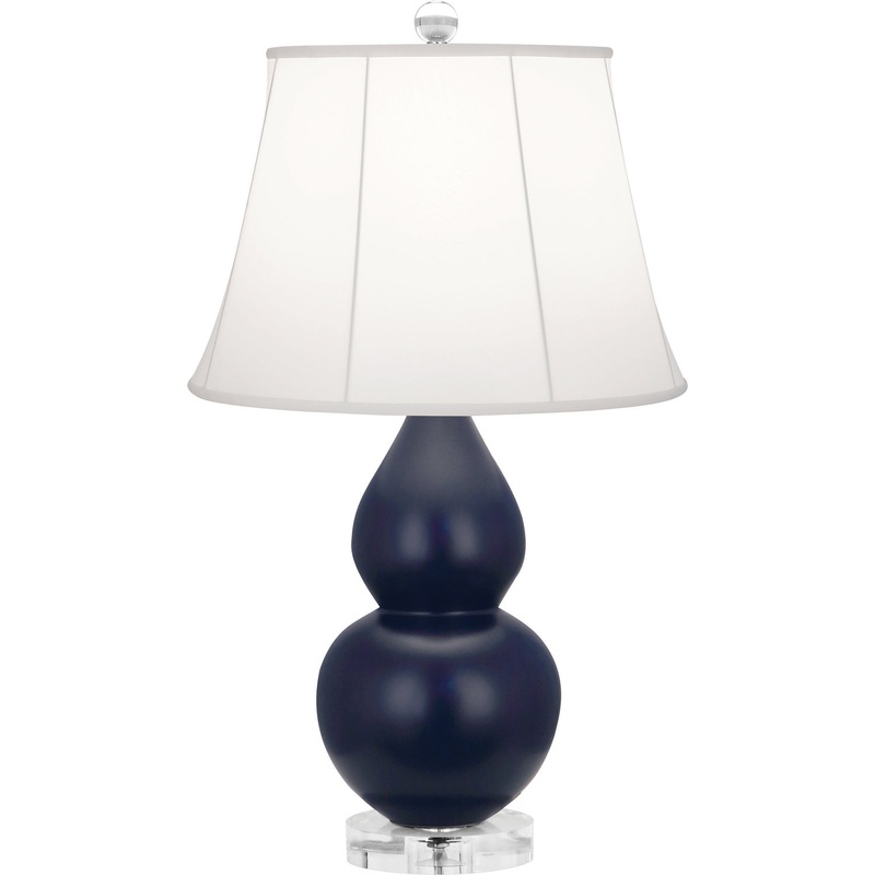 Small Double Gourd One Light Accent Lamp in Matte Midnight Blue Glazed w/Lucite Base