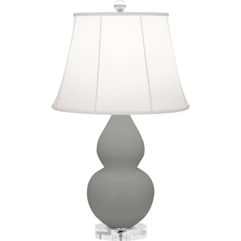 Small Double Gourd One Light Accent Lamp in Matte Smoky Taupe Glazed w/Lucite Base