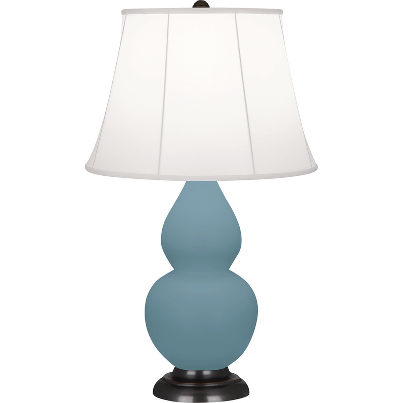 Small Double Gourd One Light Accent Lamp in Matte Steel Blue Glazed w/Bronze