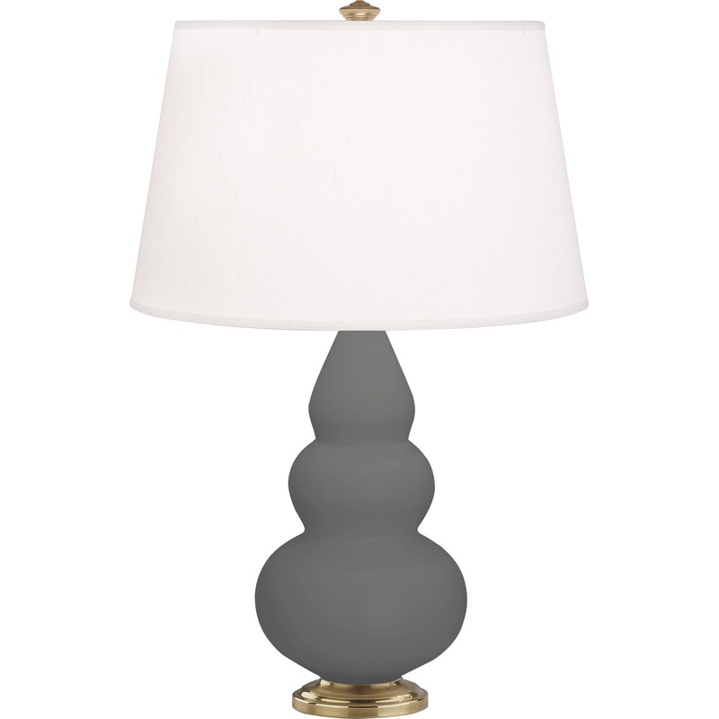 Small Triple Gourd One Light Accent Lamp in Matte Ash Glazed w/Antique Brass