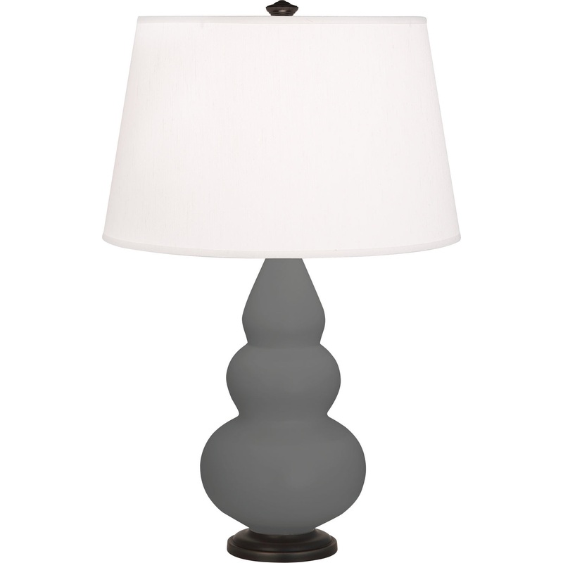 Small Triple Gourd One Light Accent Lamp in Matte Ash Glazed w/Deep Patina Bronze