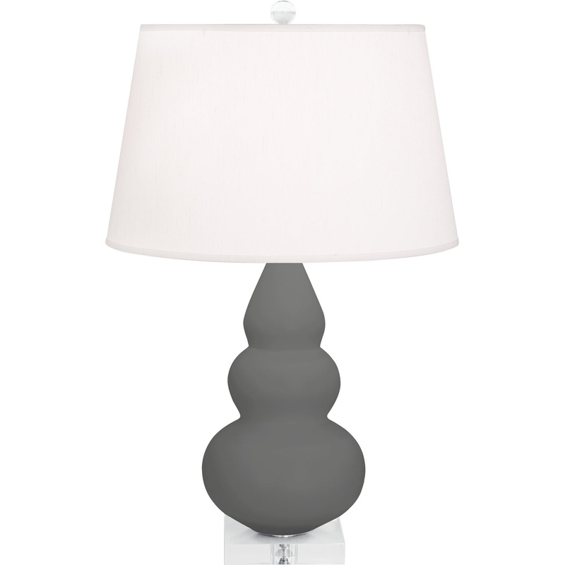Small Triple Gourd One Light Accent Lamp in Matte Ash Glazed w/Lucite Base