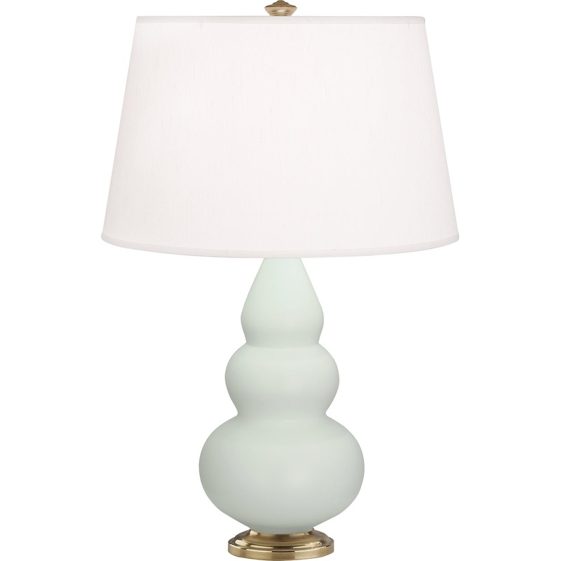 Small Triple Gourd One Light Accent Lamp in Matte Celadon Glazed w/Antique Natural Brass