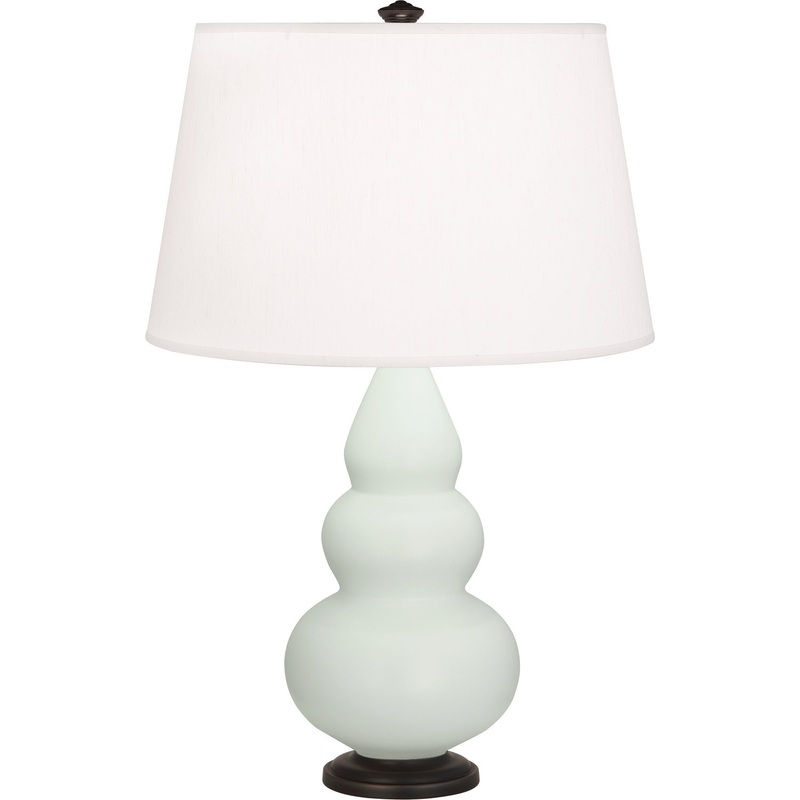 Small Triple Gourd One Light Accent Lamp in Matte Celadon Glazed w/Deep Patina Bronze