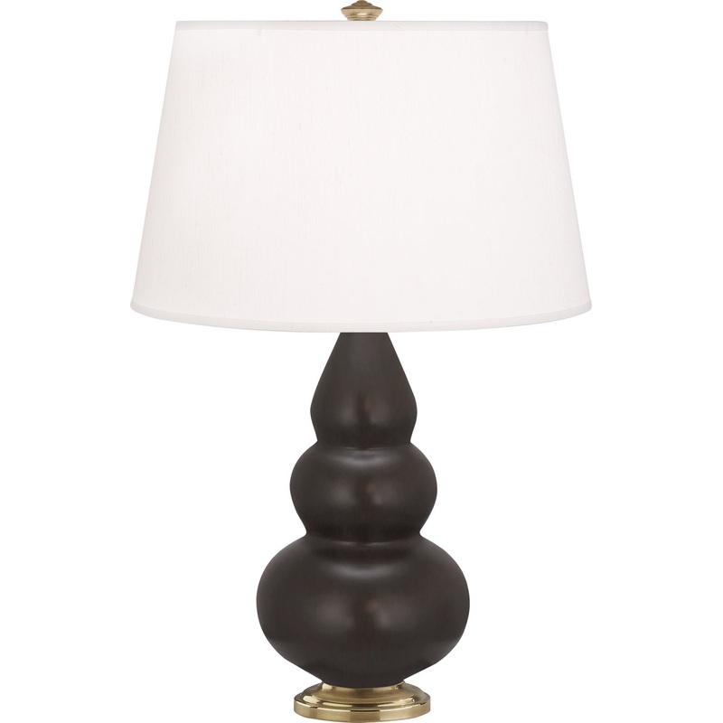 Small Triple Gourd One Light Accent Lamp in Matte Coffee Glazed w/Antique Brass