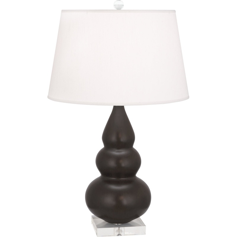 Small Triple Gourd One Light Accent Lamp in Matte Coffee Glazed w/Lucite Base