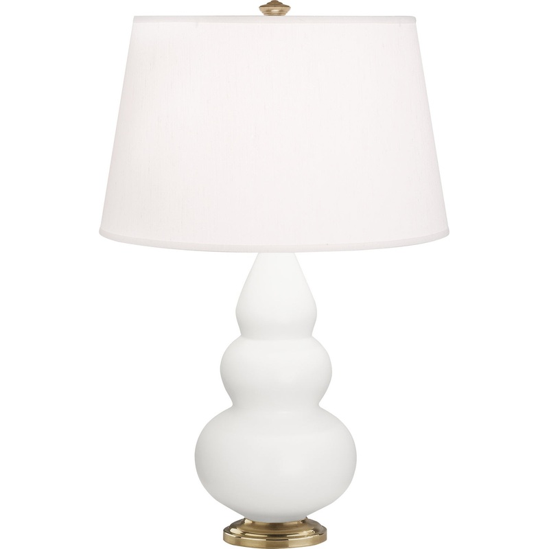 Small Triple Gourd One Light Accent Lamp in Matte Lily Glazed w/Antique Natural Brass