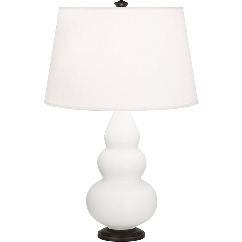 Small Triple Gourd One Light Accent Lamp in Matte Lily Glazed w/Deep Patina Bronze