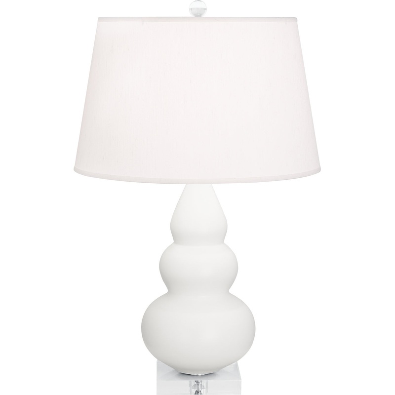 Small Triple Gourd One Light Accent Lamp in Matte Lily Glazed w/Lucite Base