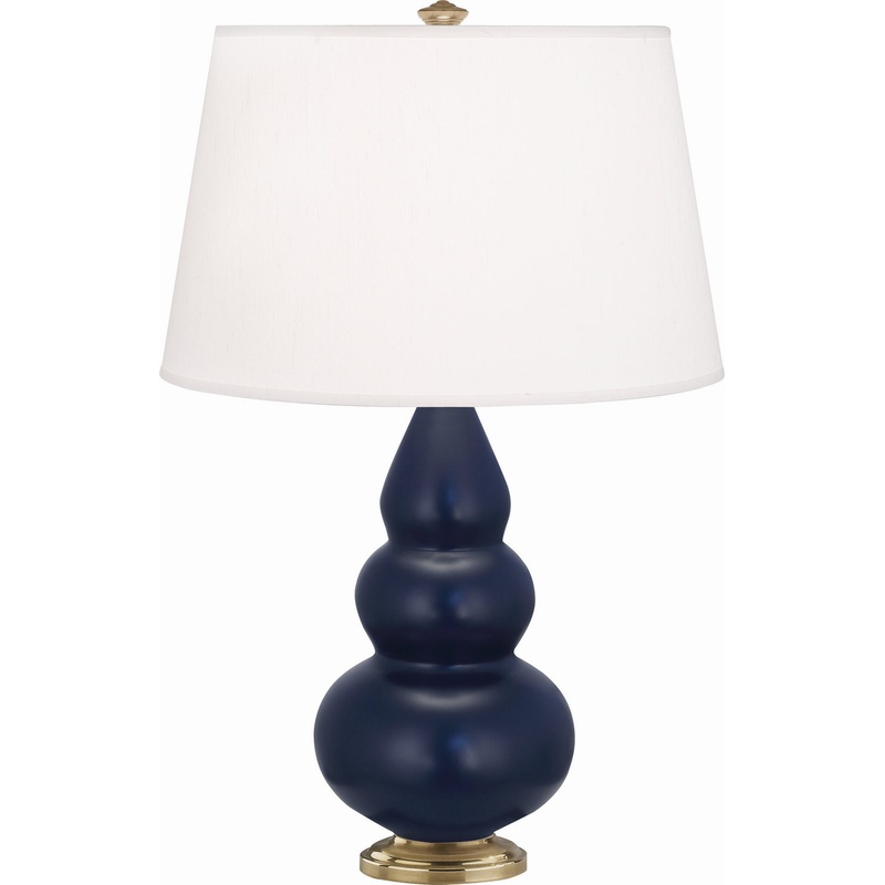 Small Triple Gourd One Light Accent Lamp in Matte Midnight Blue Glazed w/Antique Brass