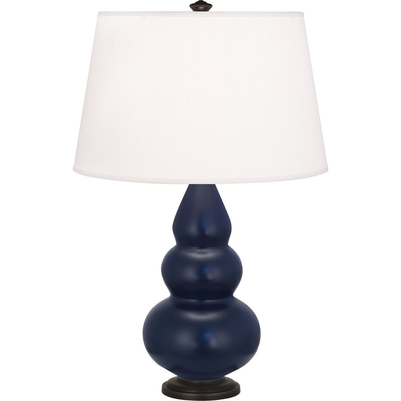 Small Triple Gourd One Light Accent Lamp in Matte Midnight Blue Glazed w/Deep Patina Bronze