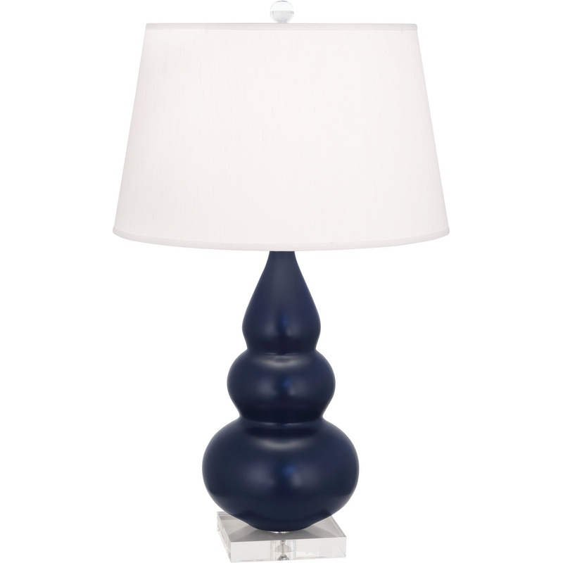 Small Triple Gourd One Light Accent Lamp in Matte Midnight Blue Glazed w/Lucite Base