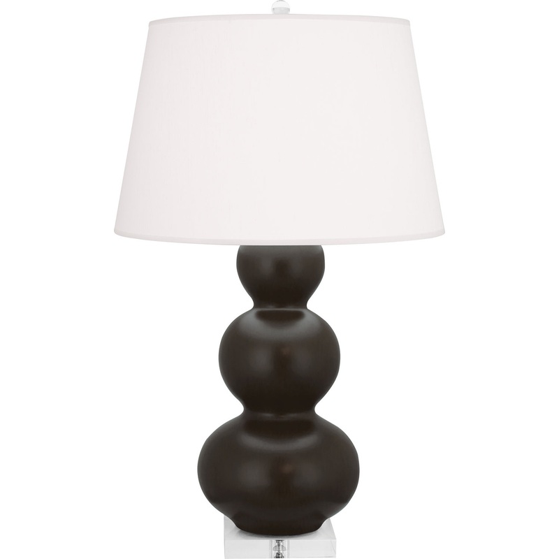 Triple Gourd One Light Table Lamp in Matte Coffee Glazed w/Lucite Base
