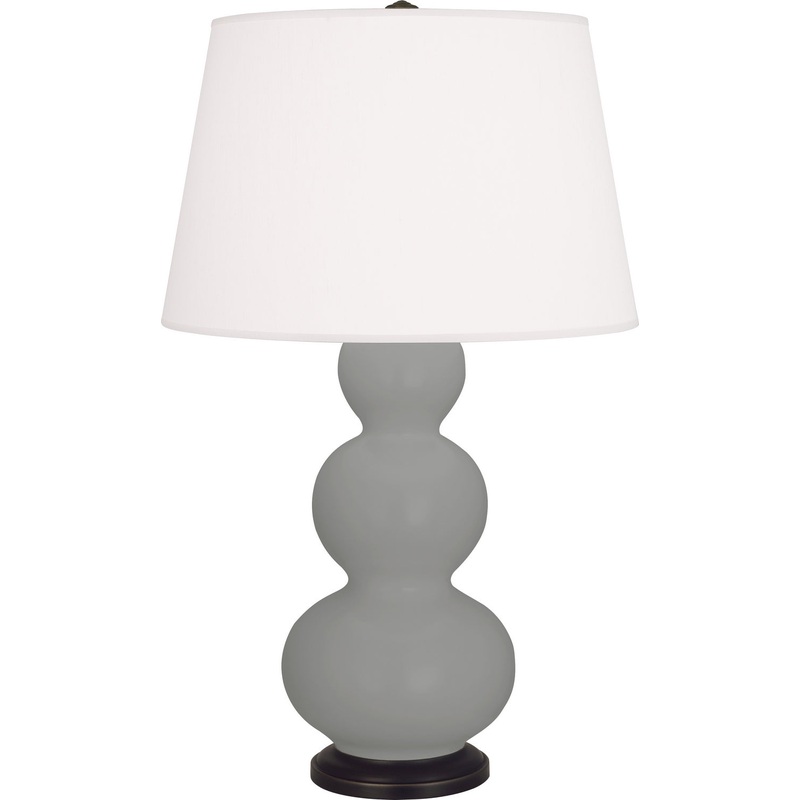 Triple Gourd One Light Table Lamp in Matte Smoky Taupe Glazed w/Deep Patina Bronze