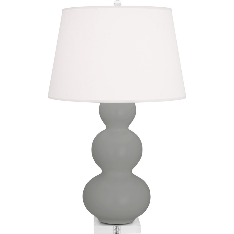 Triple Gourd One Light Table Lamp in Matte Smoky Taupe Glazed w/Lucite Base