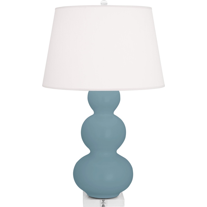 Triple Gourd One Light Table Lamp in Matte Steel Blue Glazed w/Lucite Base