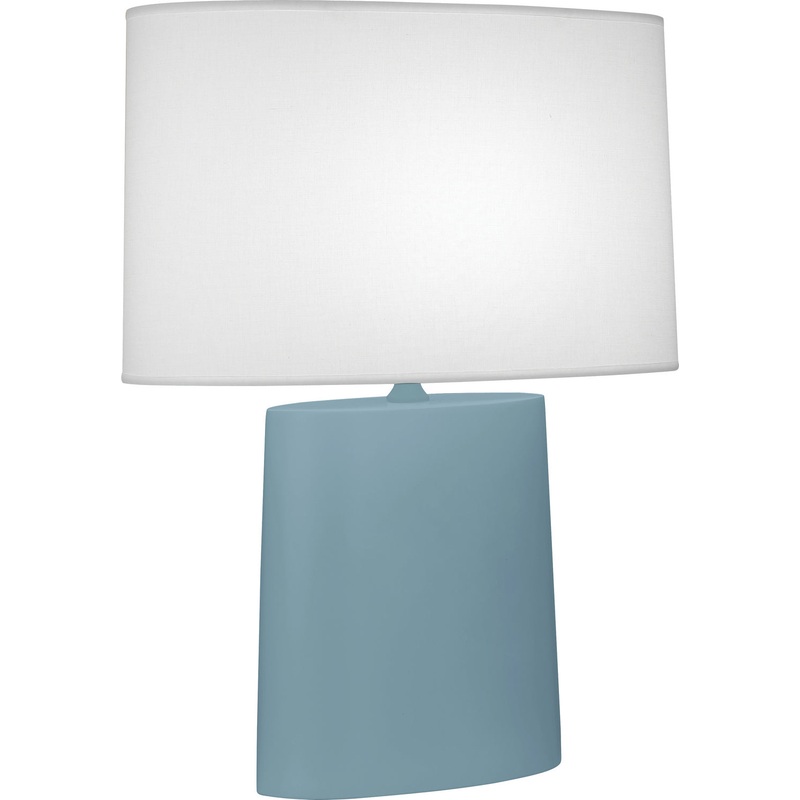 Victor One Light Table Lamp in Matte Steel Blue Glazed