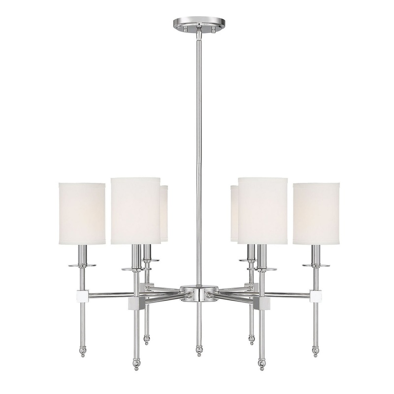 Chatham Six Light Chandelier in Polished Nickel