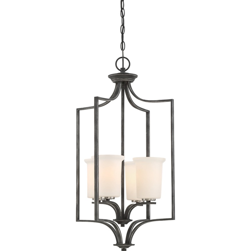 Chester Four Light Foyer Pendant in Iron Black