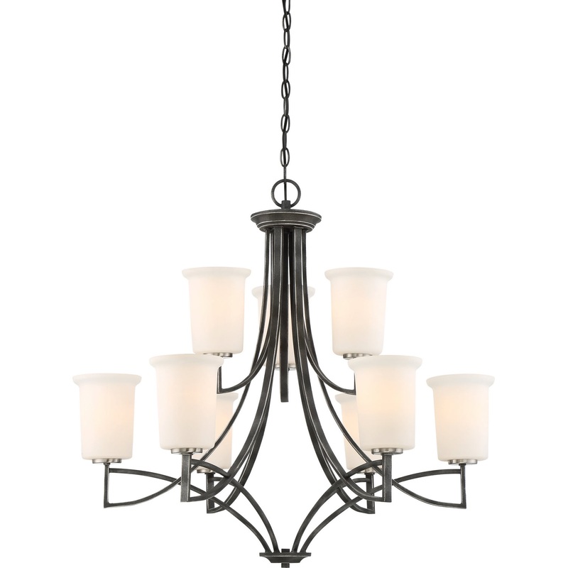 Chester Nine Light Chandelier in Iron Black