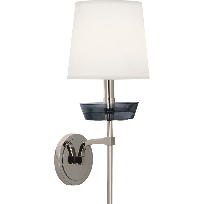 Cristallo One Light Wall Sconce in Polished Nickel w/ Smoke Crystal