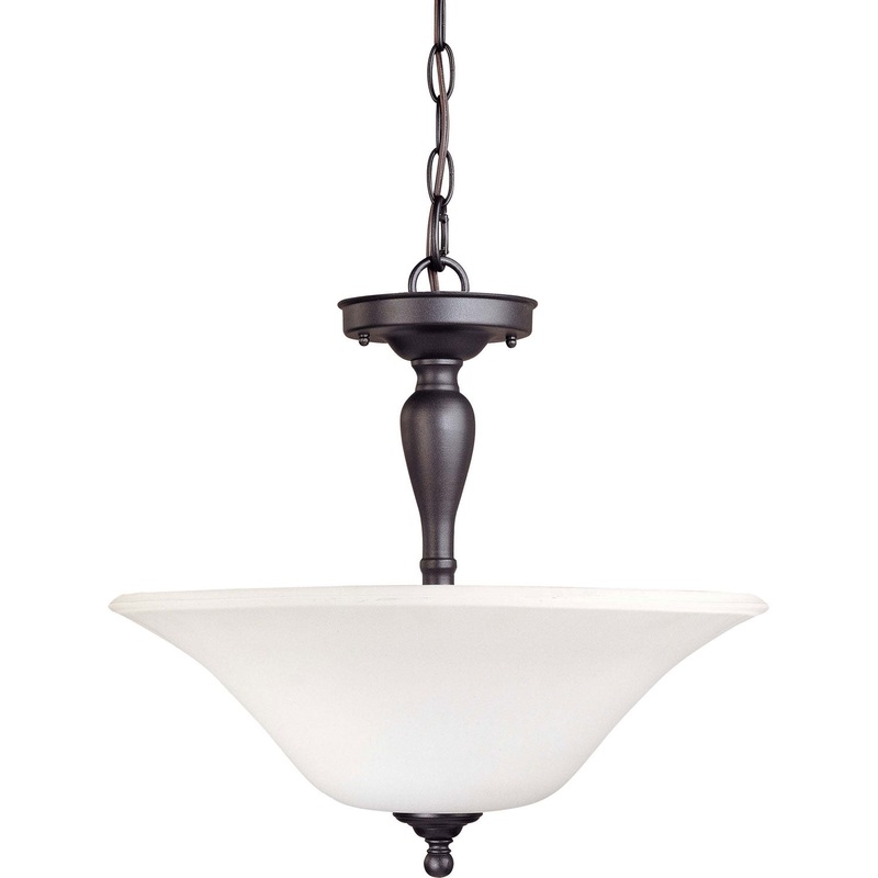 Dupont Three Light Semi Flush Mount in Dark Chocolate Bronze