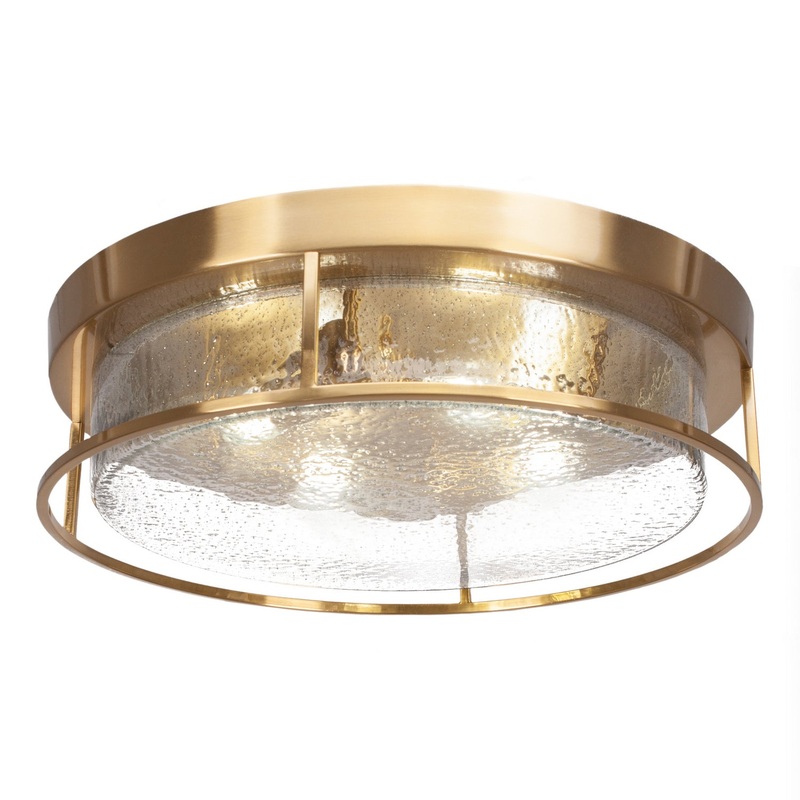 Flush Mounts Four Light Flush Mount in New Age Brass