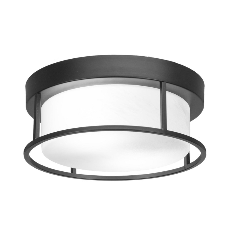 Flush Mounts Two Light Flush Mount in Matte Black
