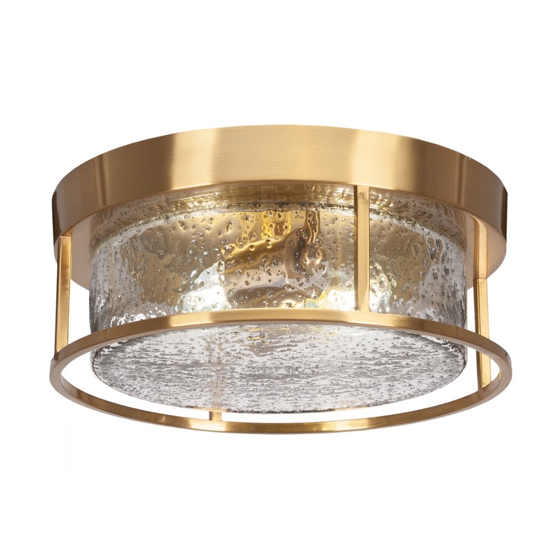 Flush Mounts Two Light Flush Mount in New Age Brass