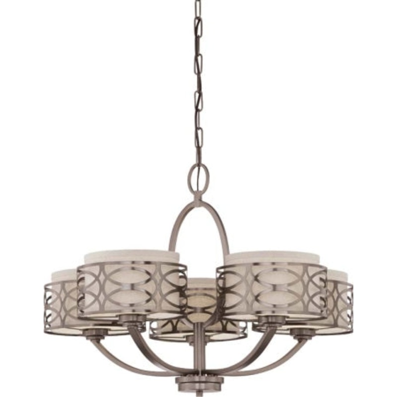 Harlow Five Light Chandelier in Hazel Bronze