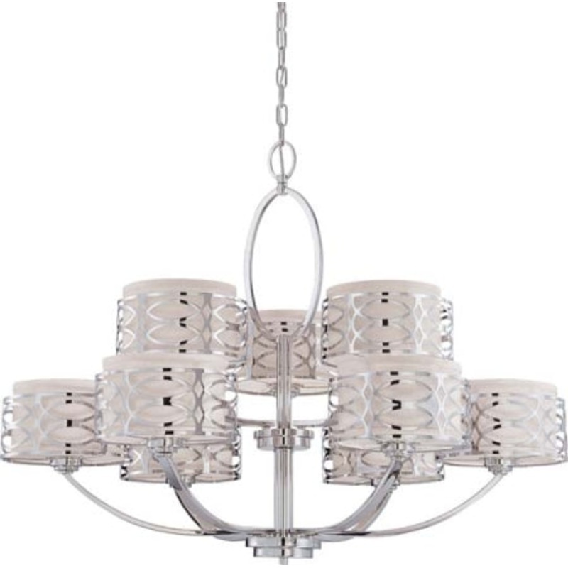 Harlow Nine Light Chandelier in Polished Nickel