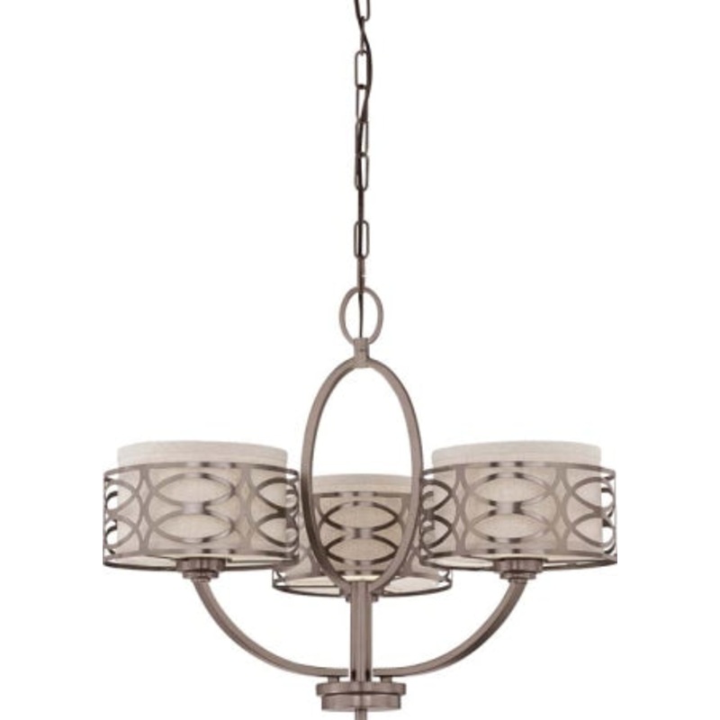 Harlow Three Light Chandelier in Hazel Bronze