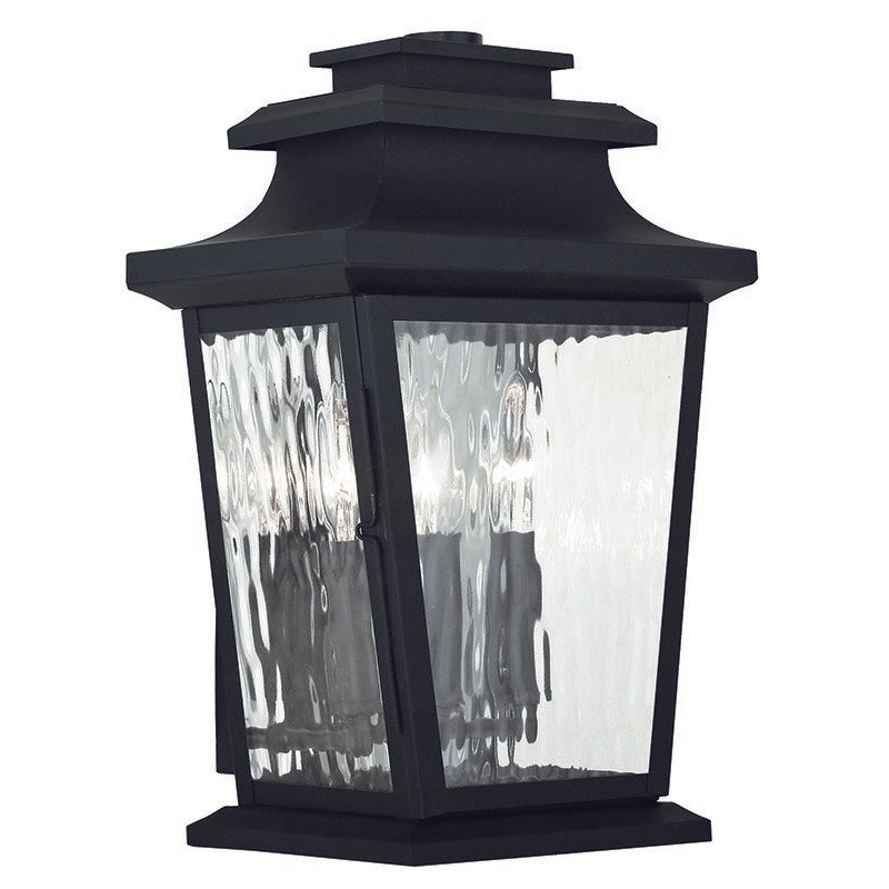 Hathaway Three Light Outdoor Wall Lantern in Black