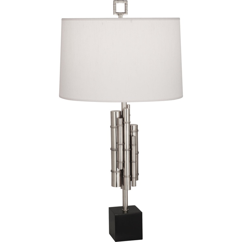 Jonathan Adler Meurice One Light Table Lamp in Polished Nickel w/Matte Black Base