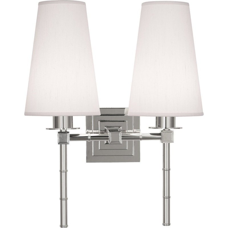Jonathan Adler Meurice Two Light Wall Sconce in Polished Nickel