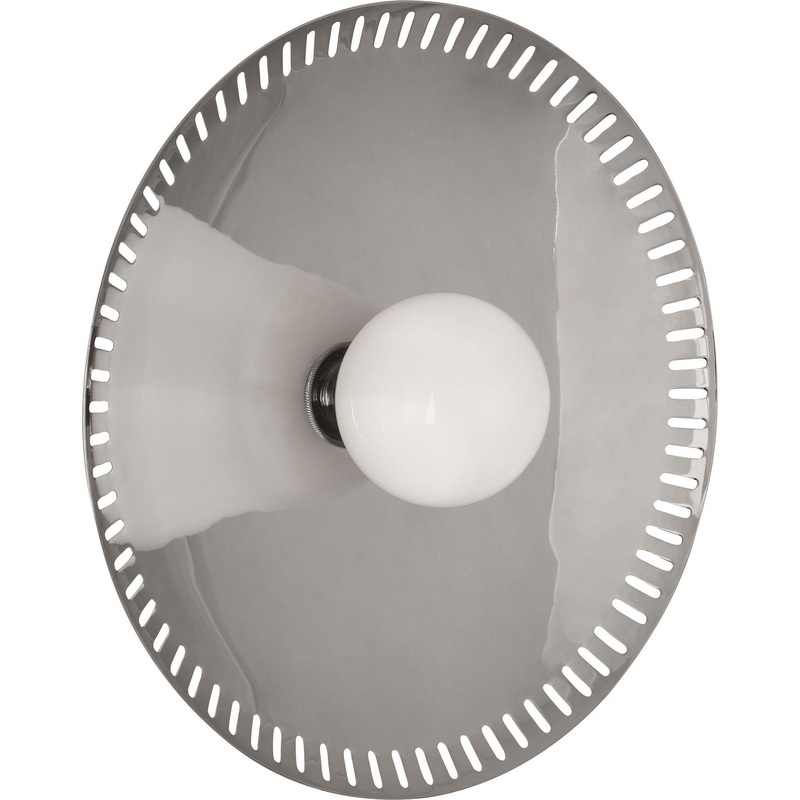 Jonathan Adler Rio LED Wall Sconce in Polished Nickel w/White Glass Shade