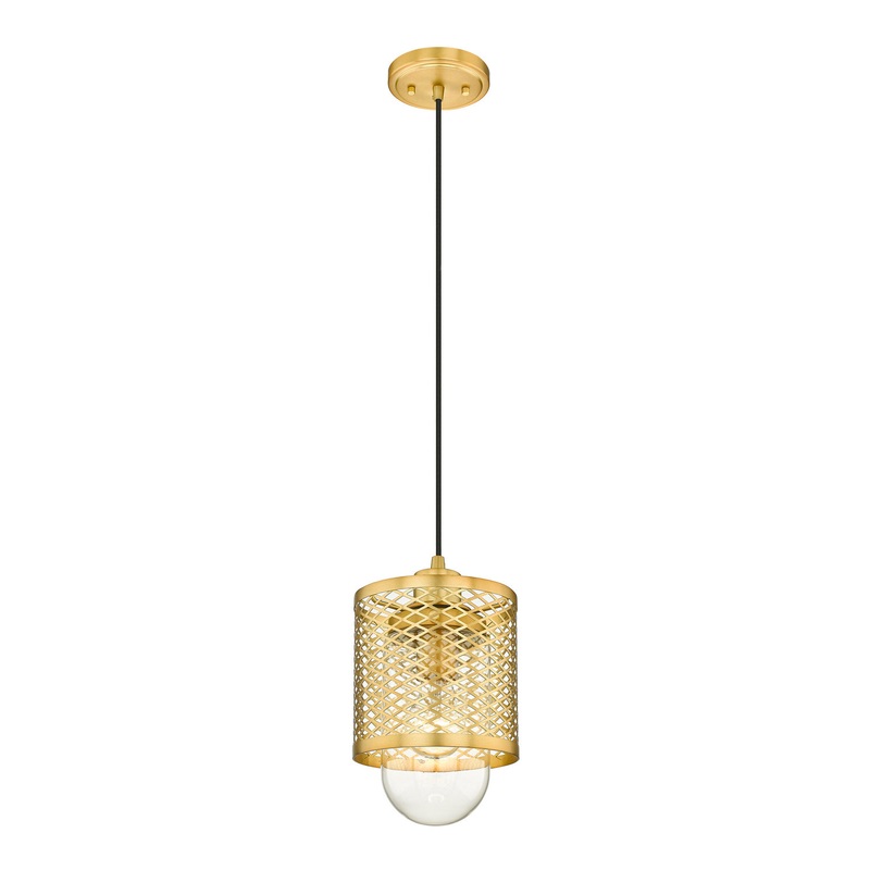 Kipton One Light Mini Pendant in Rubbed Brass