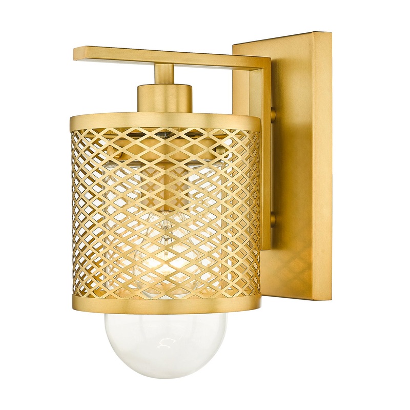 Kipton One Light Wall Sconce in Rubbed Brass