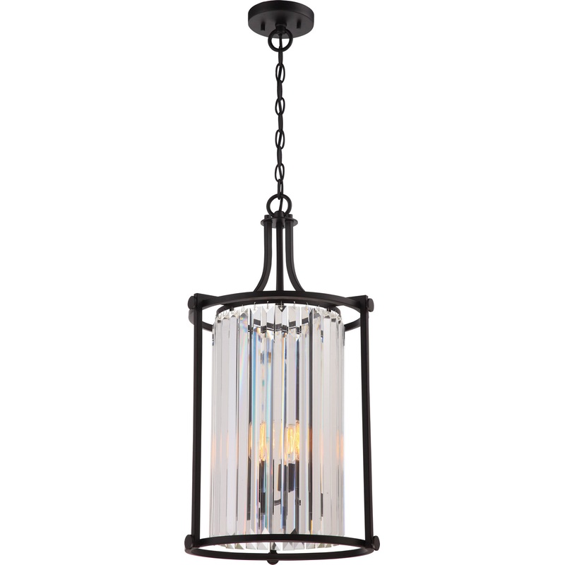 Krys Four Light Foyer Pendant in Aged Bronze