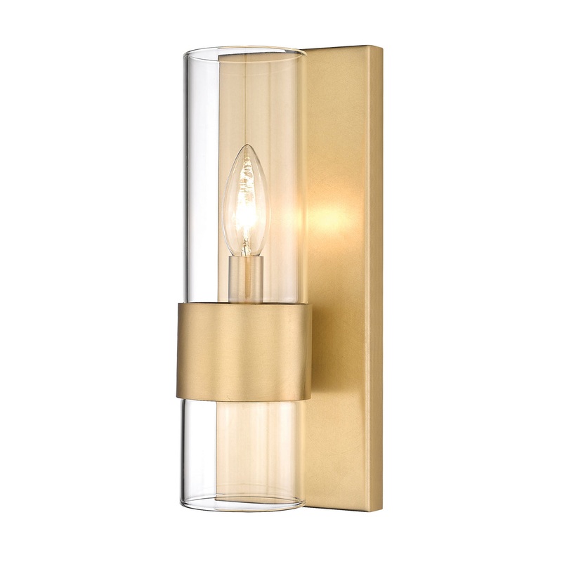 Lawson One Light Wall Sconce in Rubbed Brass