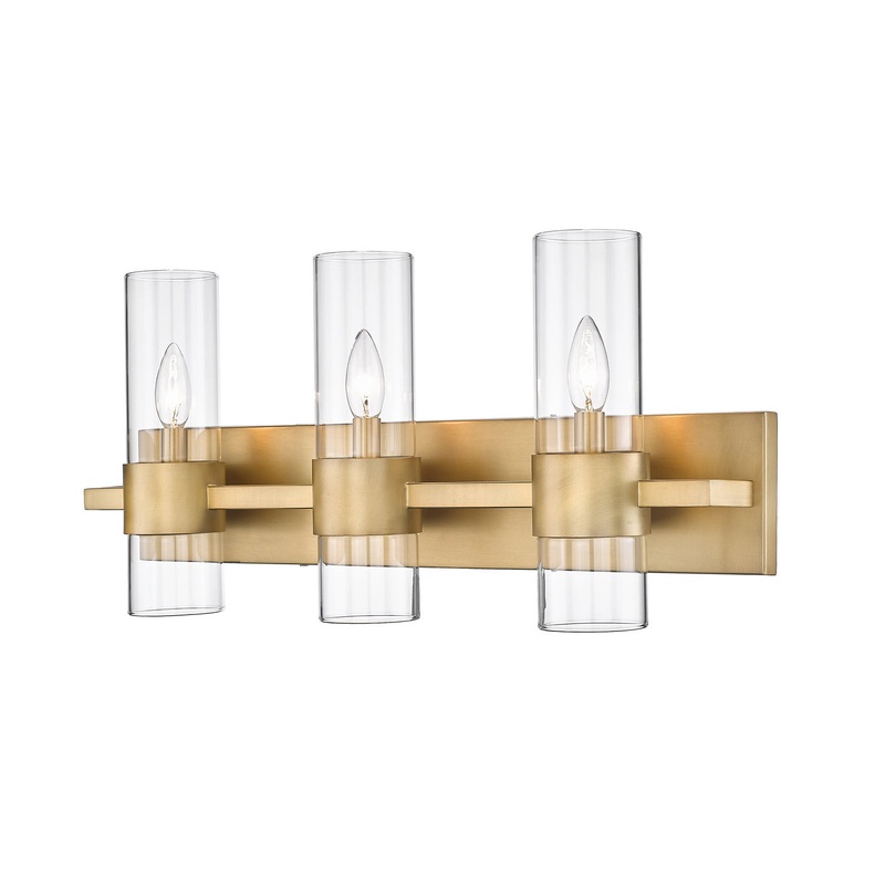 Lawson Three Light Vanity in Rubbed Brass