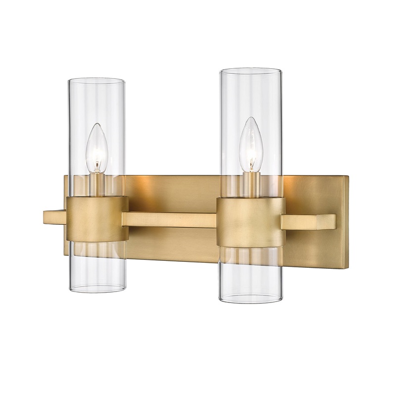 Lawson Two Light Vanity in Rubbed Brass