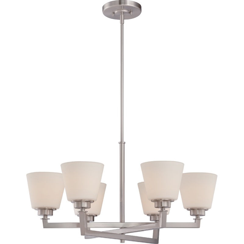 Mobili Six Light Chandelier in Brushed Nickel