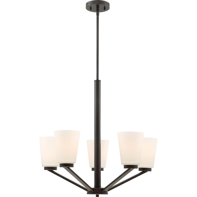 Nome Five Light Chandelier in Mahogany Bronze